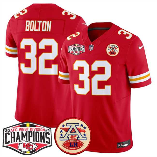 Mens Kansas City Chiefs #32 Nick Bolton Red F.U.S.E. 2024 AFC West Division Champions Vapor Limited Stitched Jersey->kansas city chiefs->NFL Jersey